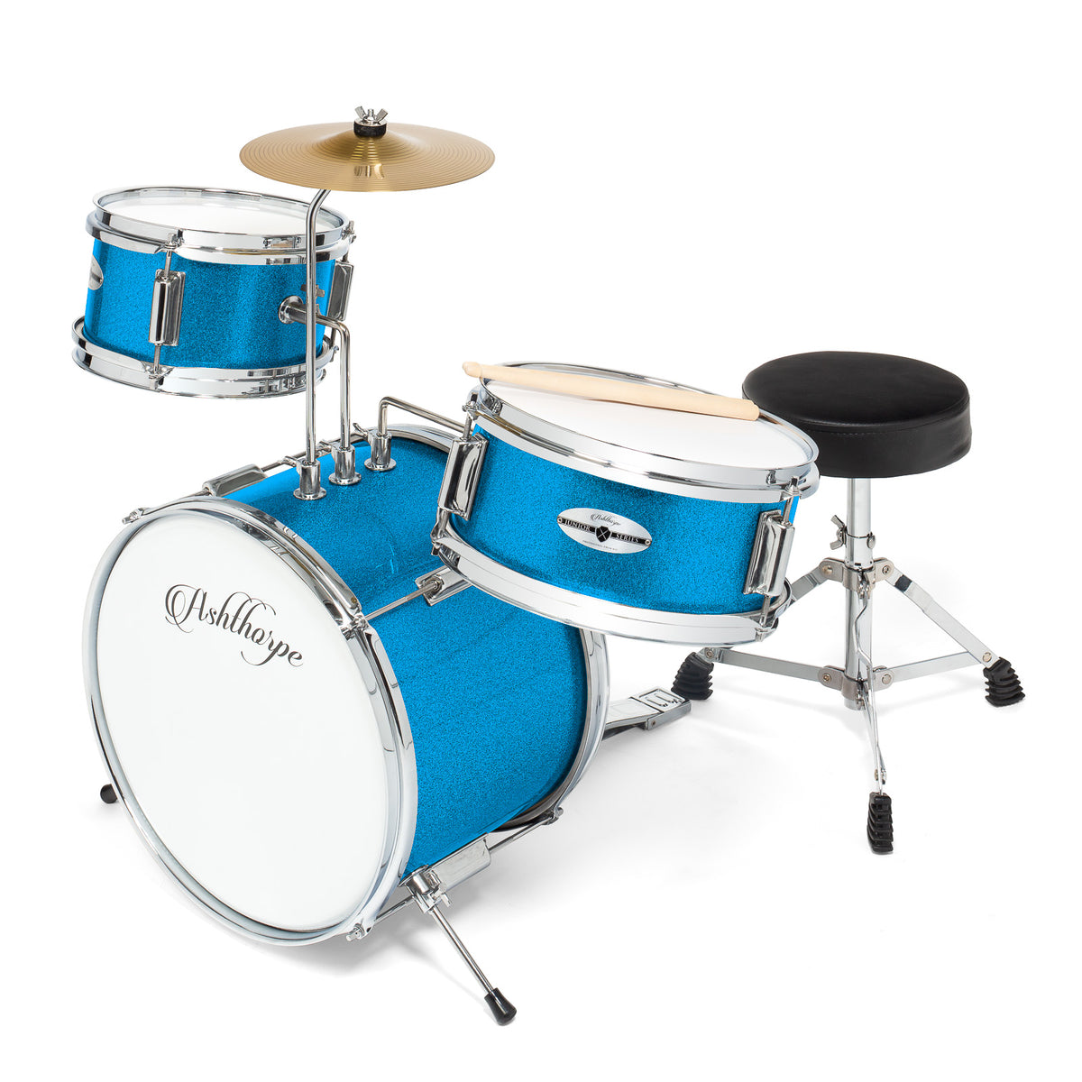 3-Piece Beginner Drum Set with Brass Cymbals – Ashthorpe.com