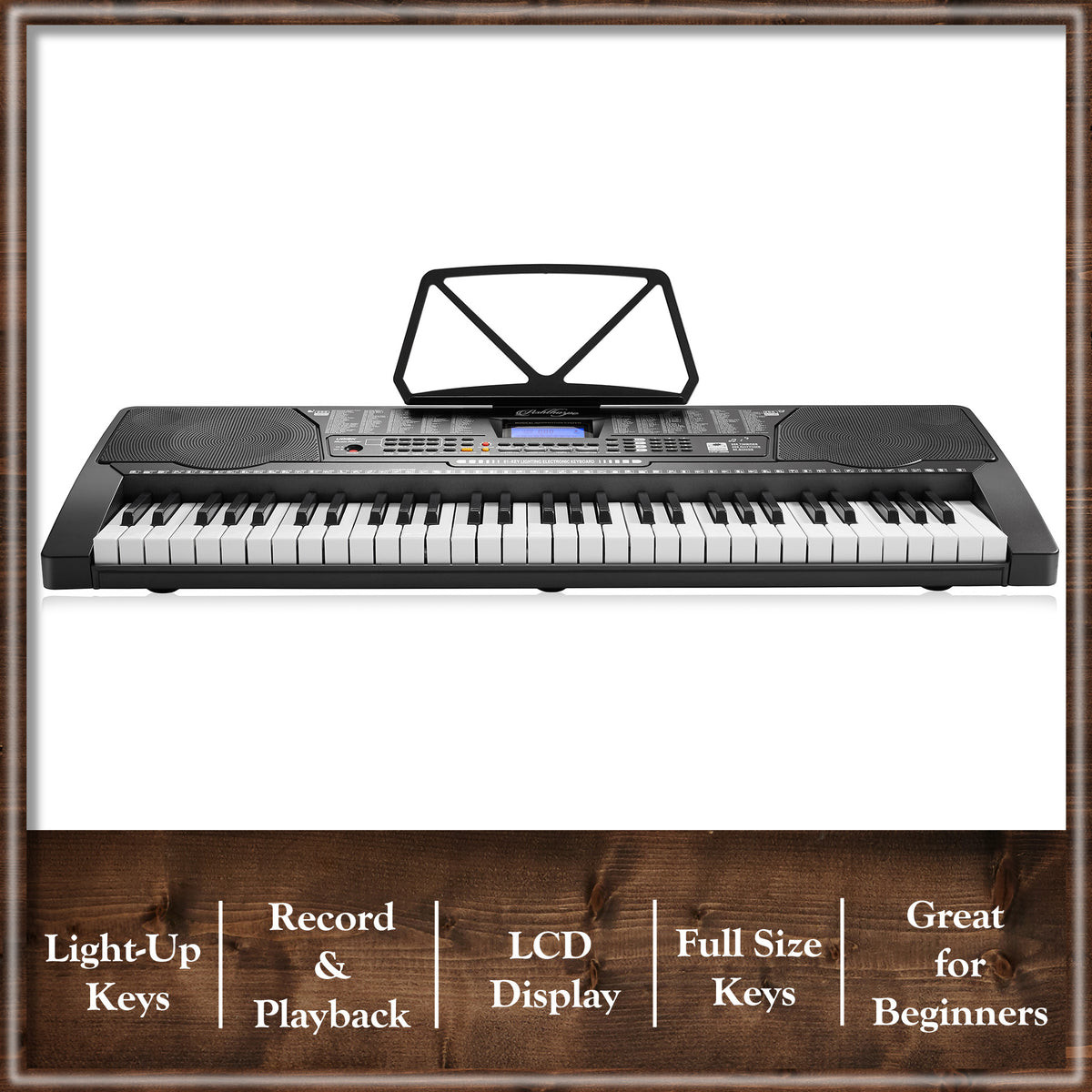 61-Key Digital Keyboard Piano with Light Up Keys - Beginner Kit