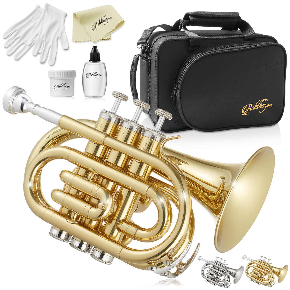 Bb Pocket Trumpet with Padded Case – Ashthorpe.com