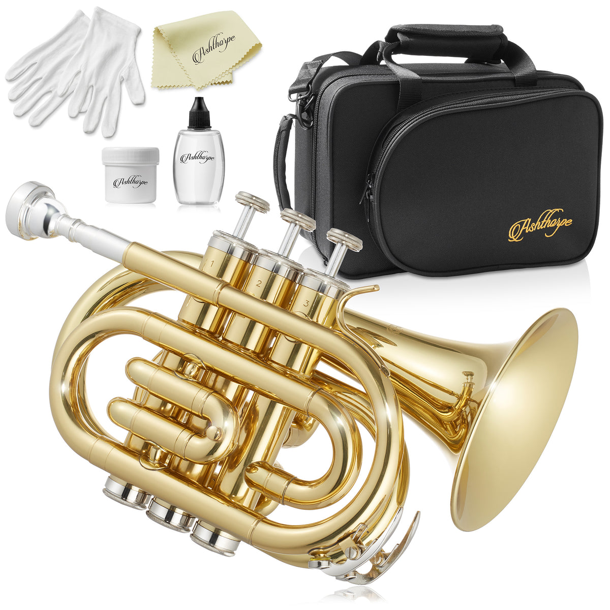 Bb Pocket Trumpet with Padded Case – Ashthorpe.com