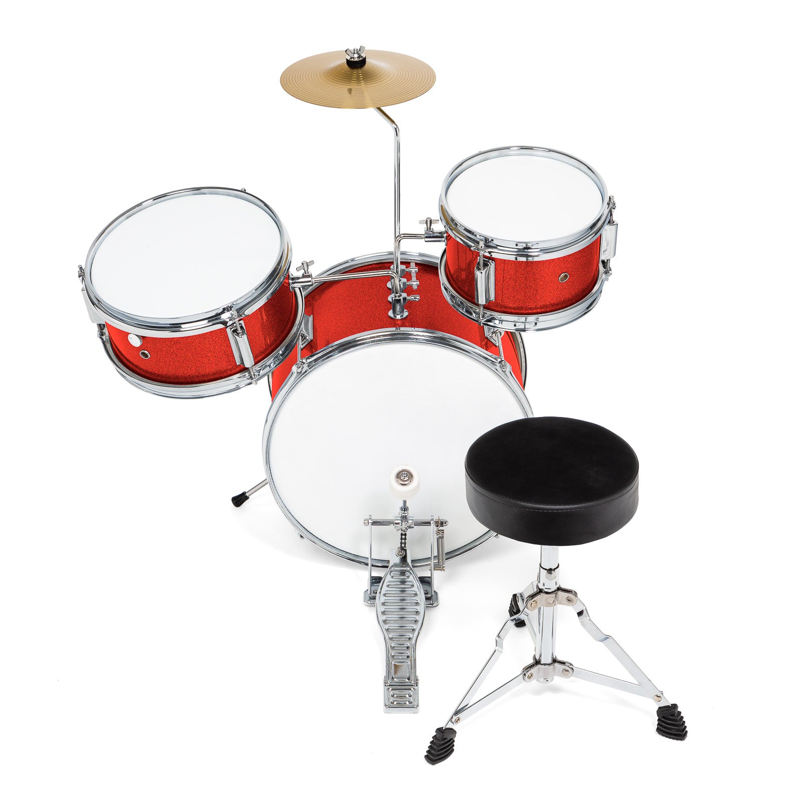 3-Piece Beginner Drum Set with Brass Cymbals – Ashthorpe.com