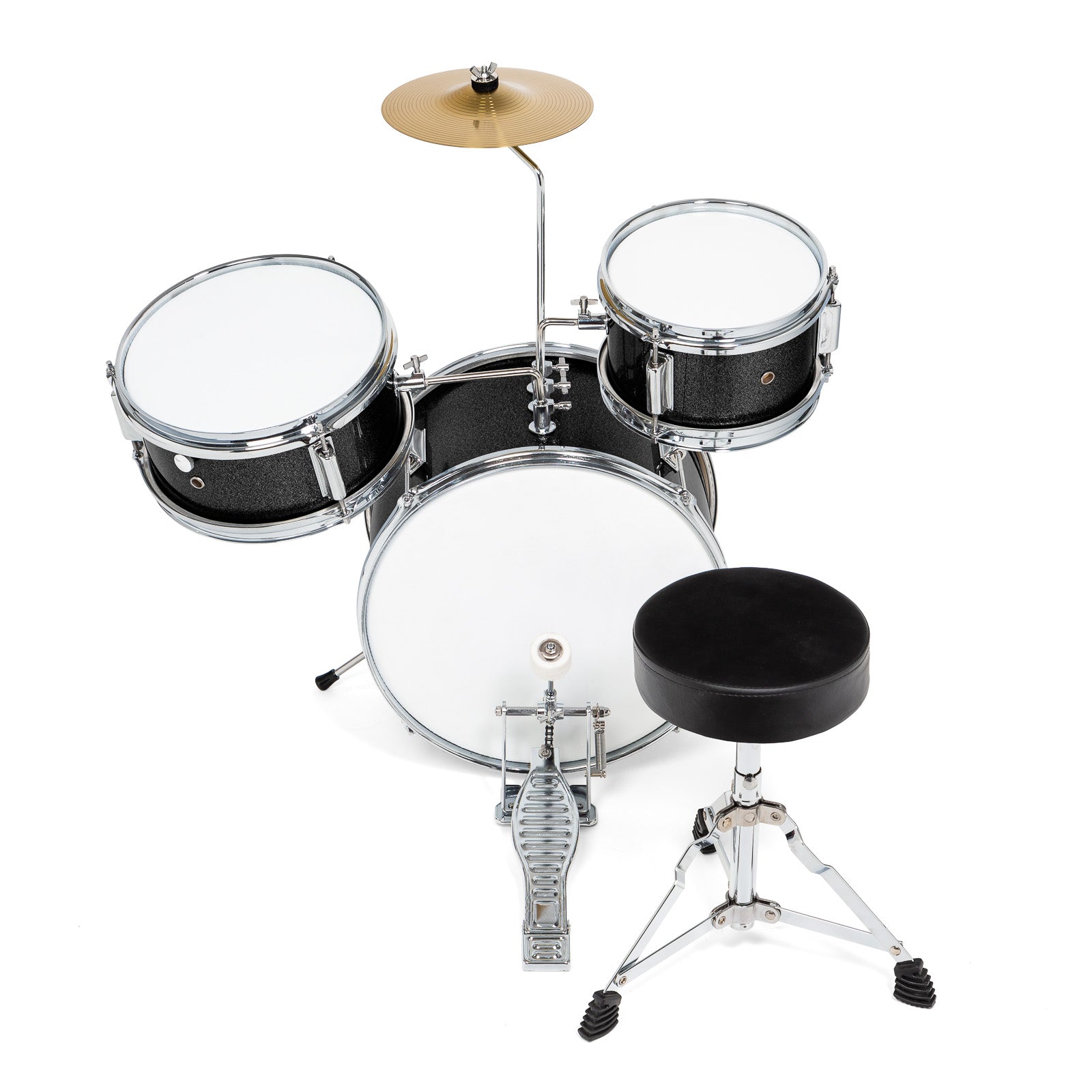3-Piece Beginner Drum Set with Brass Cymbals – Ashthorpe.com