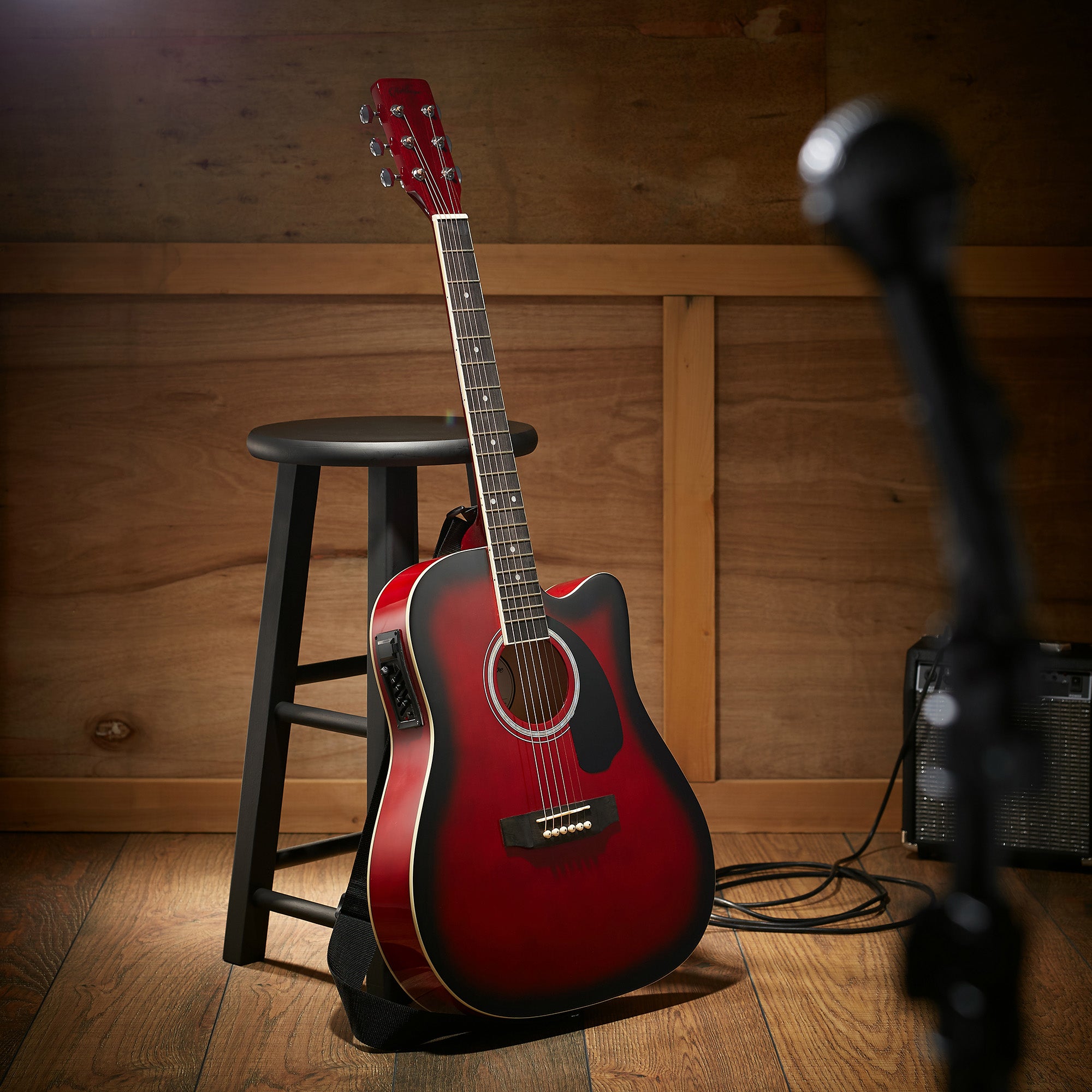 41-inch Thinline Cutaway Acoustic-Electric Guitar Bundle –