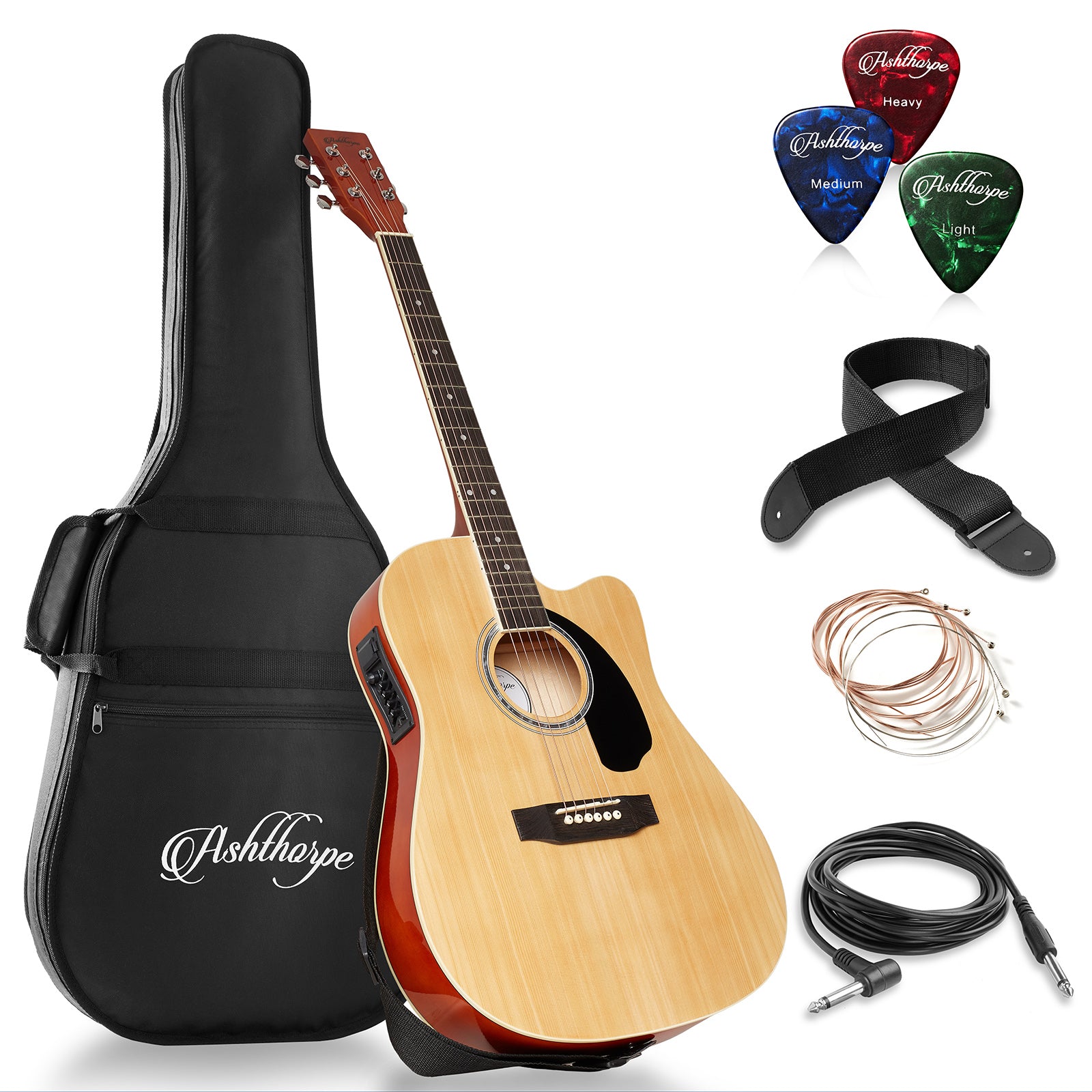 41-inch Thinline Cutaway Acoustic-Electric Guitar Bundle 