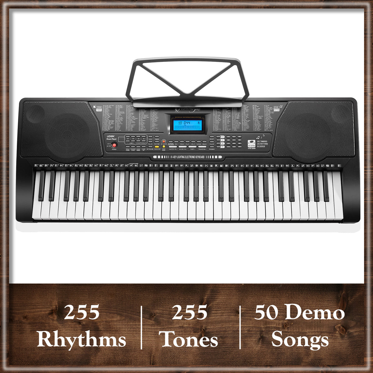 61-Key Digital Keyboard Piano with Light Up Keys - Beginner Kit - Incl ...