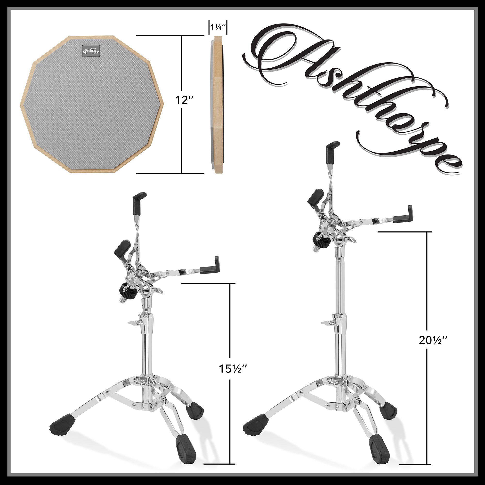 Drum Practice Pad Set AKLOT 12 Kieselgel Übungspad mit Snare Ständer Drum Practice Pad Set AKLOT 12 Kieselgel Übungspad mit Snare Ständer
