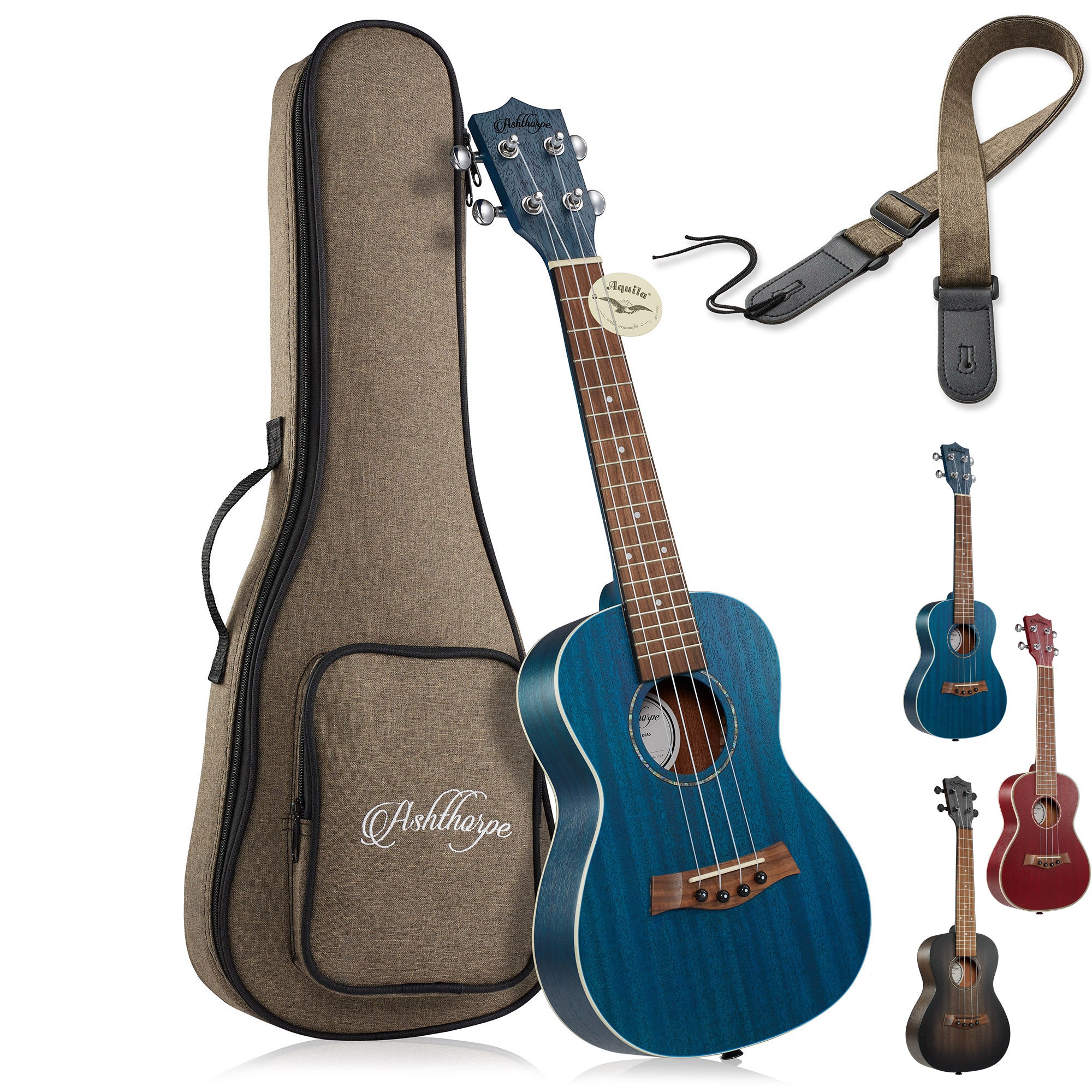 21-inch, 23-inch Colored Ukulele with Padded Bag